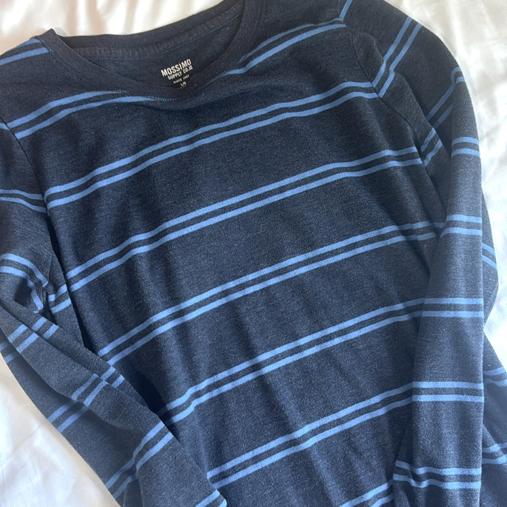 Dark blue stepped long sleeve